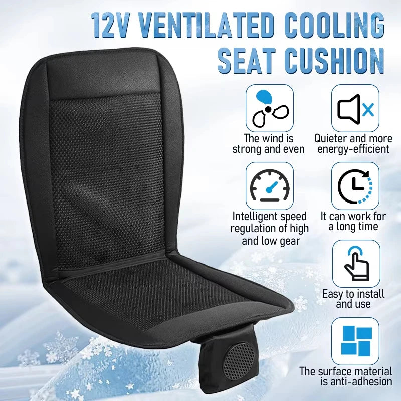 12V Ventilated Car Seat Cushion – Stay Cool on the Go