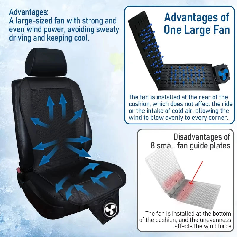 12V Ventilated Car Seat Cushion – Stay Cool on the Go